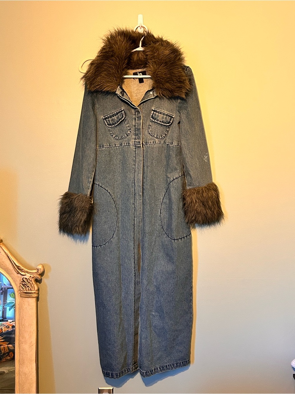 Vintage y2k penny lane denim duster coat size medium by Blanche noir